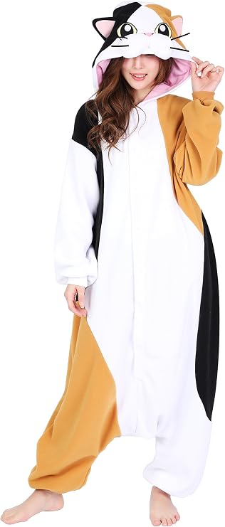 SAZAC Calico Cat Kigurumi - Onesie Jumpsuit Halloween Costume