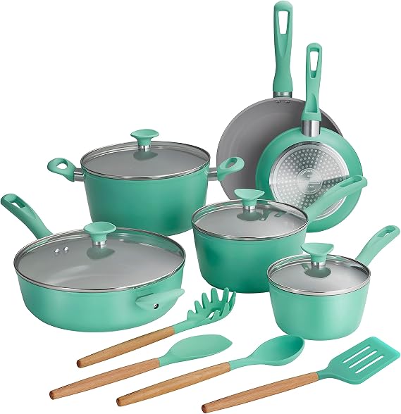 Tramontina Cookware Set 14-Piece (Teal), 80110/036DS