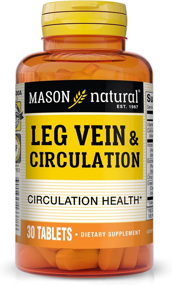 MASON NATURAL Leg Vein & Circulation, Vitamin C & Green Tea, 15 Day Supply