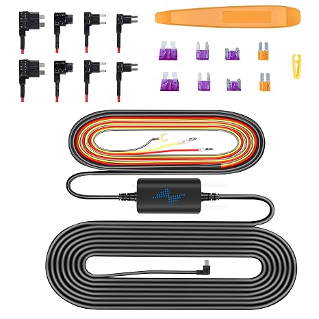navycrest Type C Hardwire Kit Dash Cam, 12V to DC 5V / 2A Hardwire Kit Fuse with Fuse Taps and Installation Tools, 11.5ft