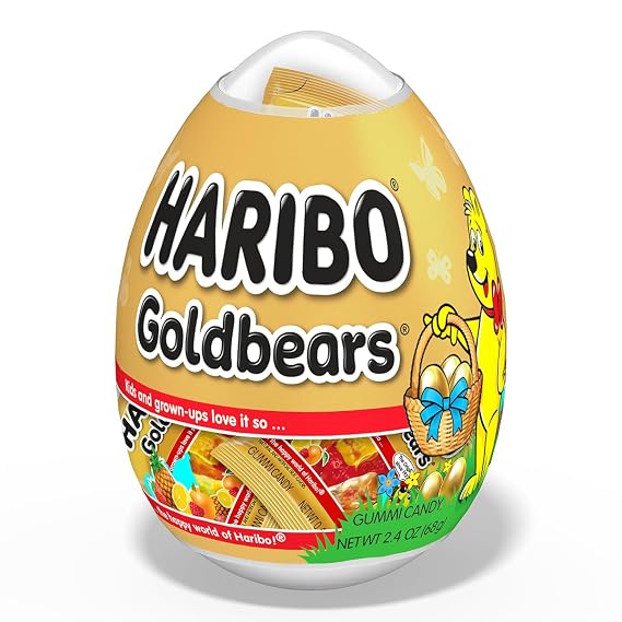 HARIBO Goldbears Easter Egg Sweet Gummy Candy, 6 Individual Bags