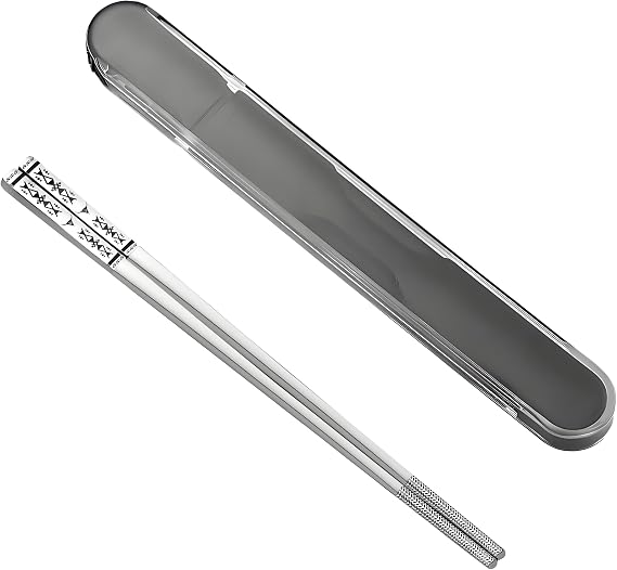 Metal Chopsticks With Case,18/8 Stainless Steel,Reusable 1 Pair,Silvery
