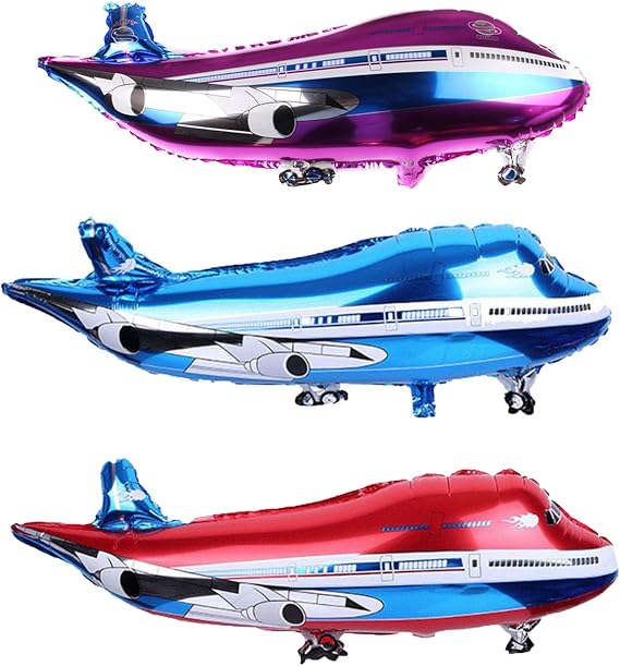 Fighter Jet & Airplane Shaped Foil Mylar Balloons - Travel & Kids' Boys Birthday Party Supplies & Decorations