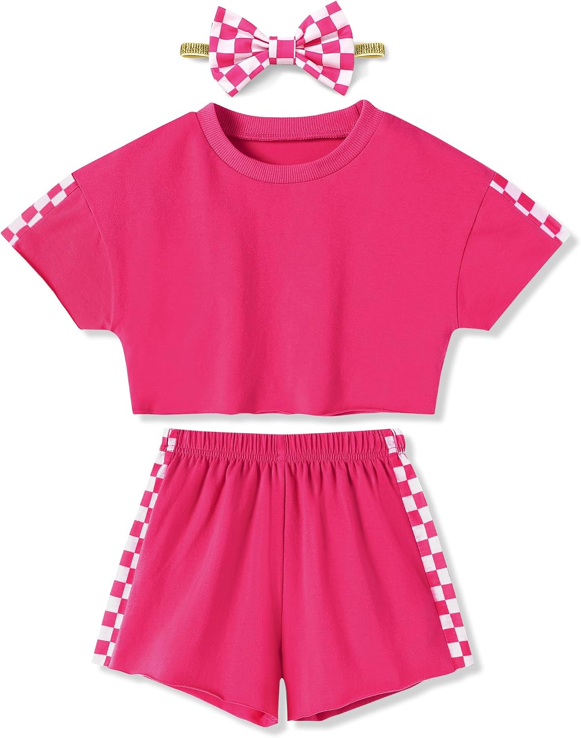 SANMIO Toddler Girl Clothes 18M-6T Toddler Girls Outfits Cute T-ShirtShortsHeadband 3Pcs Summer Baby Clothing Sets