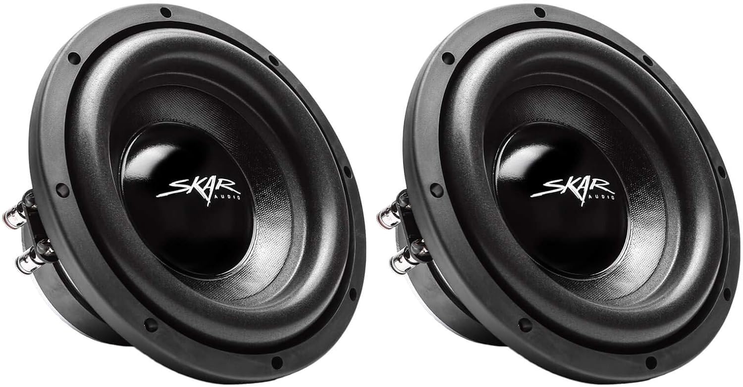 2 Skar Audio IX-8 D4 8 300W Max Power Dual 4 Ohm Car Subwoofers, Pair of 2