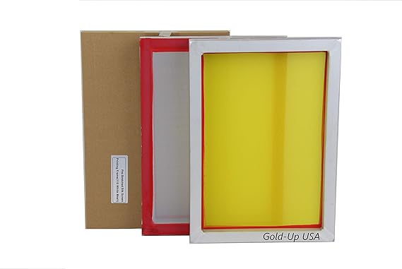 GoldUpUSAInc Aluminum Screen Printing Screens, Size 9 x 14 Inch Pre-stretched Silk Screen Frame (200 Yellow Mesh)