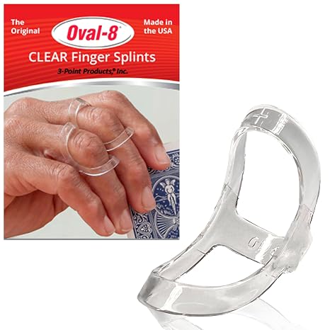 3-Point Products Oval-8 Finger Splint, Size 15, Pack of 1, Clear