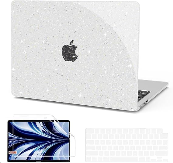 B BELK for MacBook Air 13 inch Case 2026-2022 M5 M4 M3 M2, Glitter Clear