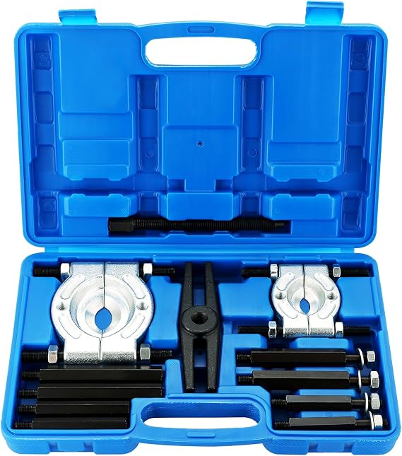 12-Piece Bearing Separator and Puller Set 5 Ton Capacity | Heavy Duty Bearing Splitter Puller Kit with 2" and 3" Jaws, Bearing Puller Set with Pinion Wheel and Hub Axle Removal Tool