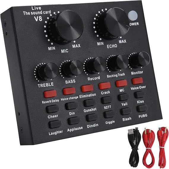 Live Sound Card,7 Connection Methods Live Sound Card Voice Changer Bluetooth Support Mobile Phone Computer Headset Using,with 18 Kinds of Sound Effects