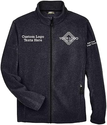 INK STITCH Men Core365 Custom Embroidery Logo Texts Journey Fleece Full Zip Jackets 88190