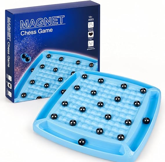 DZX Magnet Game, 50 Round Magnets, Board and Storage Bag