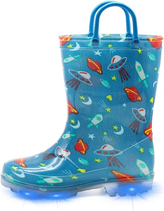 EUXTERPA Light Up Wellies for Kids, Boys Girls Wellington Boots
