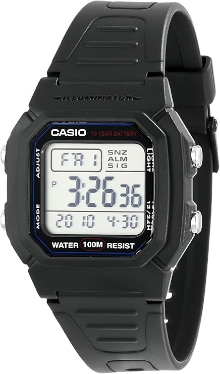 Casio W800HG Series | Mens Digital Watch | 100 Meter Water Resistance | Multi Function Alarm | 100 SEC Stopwatch | Auto Calendar | Countdown Timer | LED Light | Dual Time| 10 Year Battery