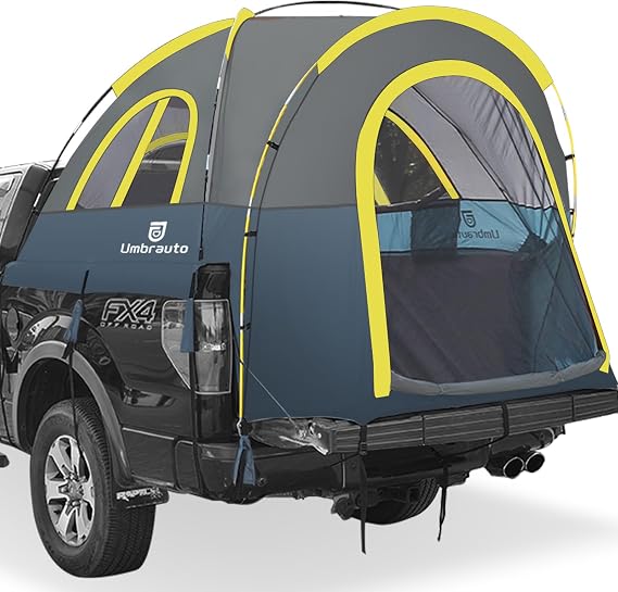 Truck Bed Tent 5.0' ~ 5.2': Easy Set Up Umburato Pickup Truck Tents for Camping, Waterproof PU3000mm Canopy for Truck Camper, Portable, Spacious for 2 Person
