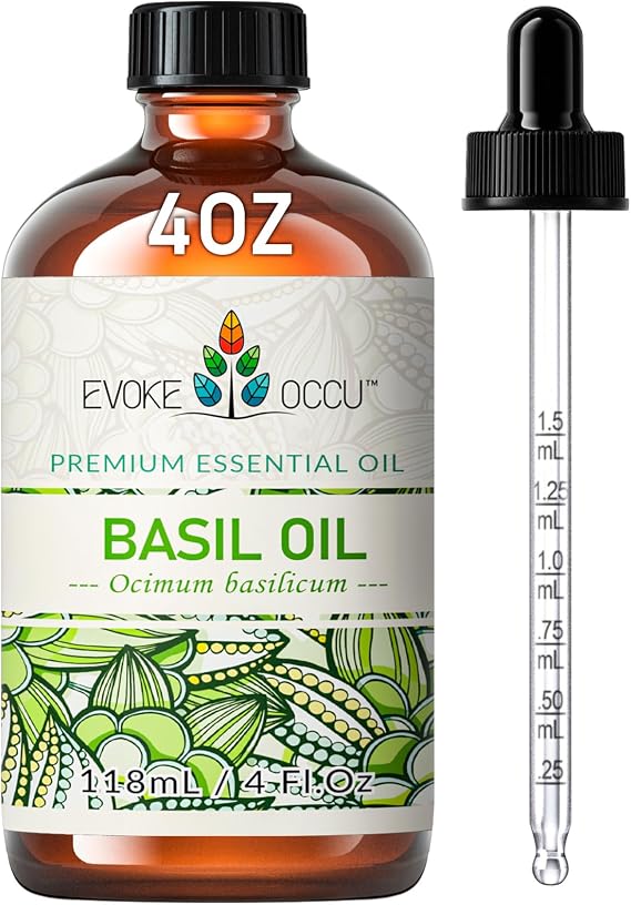 EVOKE OCCU Basil Essential Oil for Diffuser, DIY & Herbal