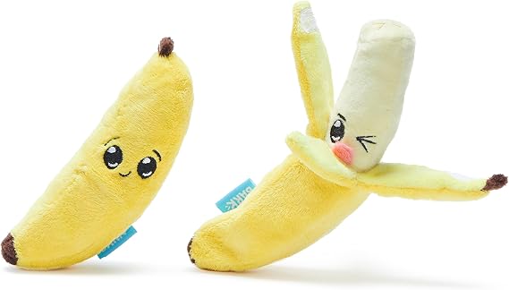 BarkBox Go Bananas 2-in-1 Interactive Plush Dog Toy