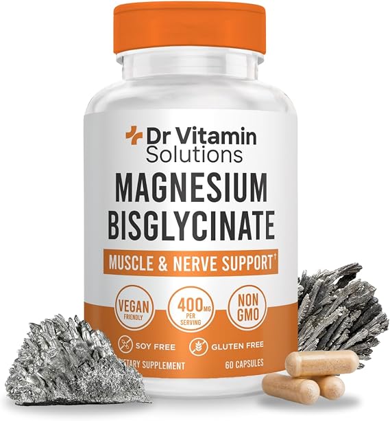 Magnesium Bisglycinate 400mg, Glycinate Chelate, High Absorption, 60 Caps