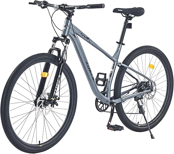 Front Suspension Hardtail Mountain Trail Bike 29 Inch Wheels, Mountain Bike, Adult Bicycle with 8/Single Speed Dual Disc Brake Commuter City Snow Bicycles,Steel Frame,3 Colors