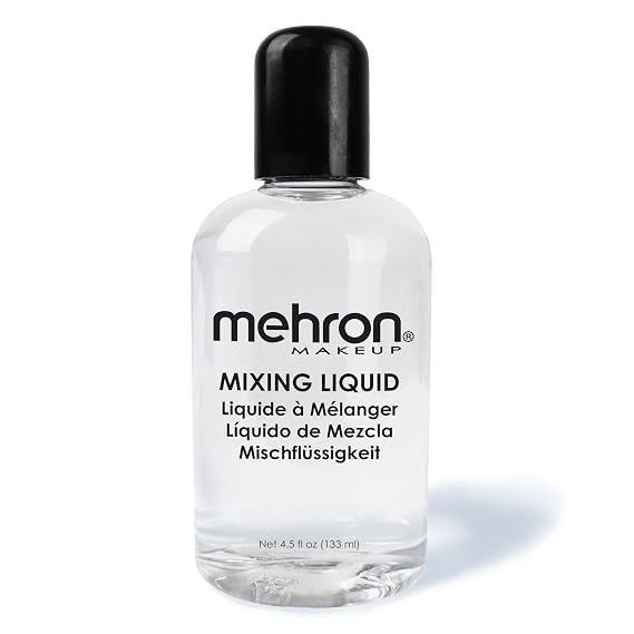 Mehron Makeup Mixing Liquid | Water Resistant For All Day Wear | Multi-Use Makeup Transformer | Eyeliner Mixing Medium | Clear 4.5 fl oz (133 ml) | Made in the USA