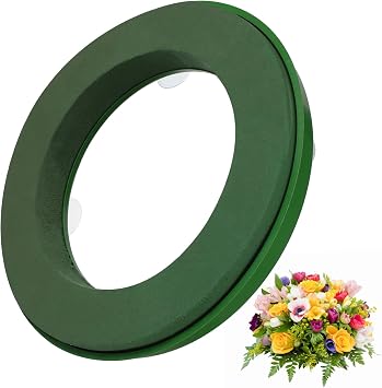 NUOBESTY Floral Foam Ring, 30cm Floral Mud with Suction Cups Round Wet Dry Flower Foam DIY Flower Arrangement Bricks Supplies for Wedding, Party