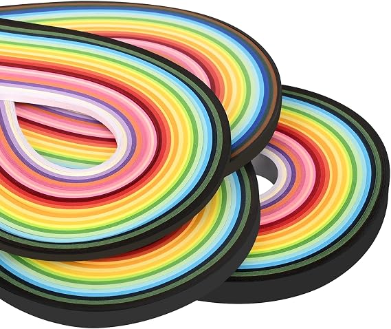 Paper Quilling Strips, 1/8-3/8 x 21.3 in (3-10mm x 54cm), 720 Pieces