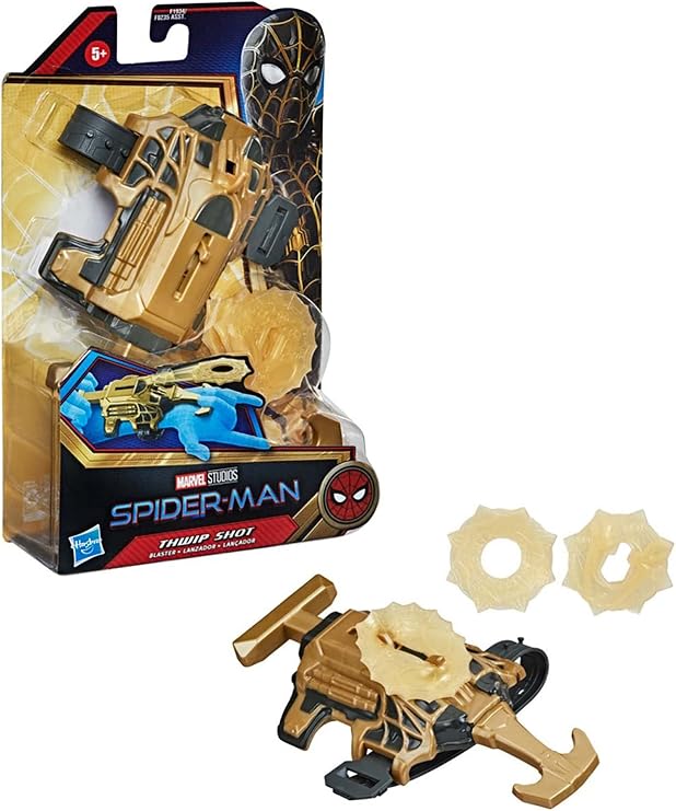 Marvel Spider-Man Thwip Shot Blaster Role Play Toy, Includes 3 Stretchy Web Projectiles, for Kids Ages 5 and Up