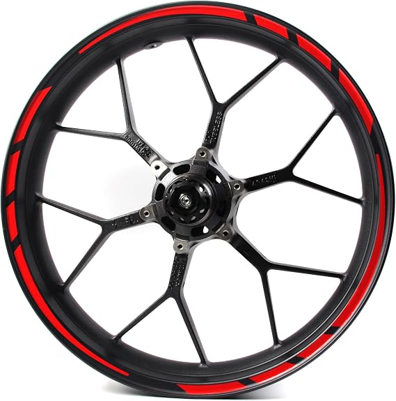 Red Wheel Rim Strips Tape Stickers Decals Designed for All 17" Motorcycle or Car CBR1000RR CBR600RR GSXR 600 750 1000 1300 Hayabusa GSX-S750 Ninja ZX10R ZX6R 250R 300 400 Z650 Z900 YZF R1 R3 R6