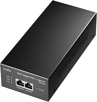 Cudy POE400 90W Gigabit Ultra PoE++ Injector Adapter, IEEE 802.3 bt /802.3at/802.3af Compliant, Up to 90W Ultra Power Supply, 10/100/1000Mbps Shielded RJ-45, Plug & Play, Metal housing