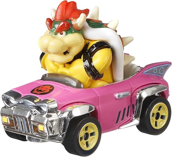 Hot Wheels GBG31 Mario Kart 1:64 Die-Cast Bowser with Badwagon Vehicle ,Multicolour