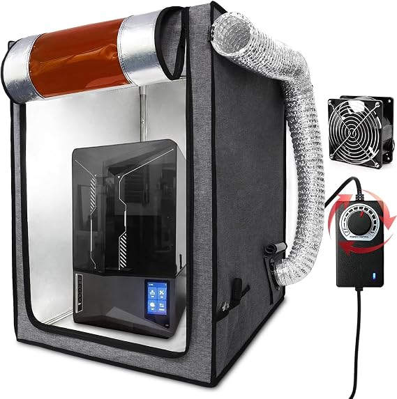 Resin 3D Printer Enclosure with Ventilation, 3D Printer Vented Enclosure Tent Cover Eliminate Odors Dustproof Isolate Noise,Compatible with Elegoo Anycubic Creality Series Resin LCD UV 3D Printers