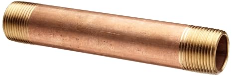 Merit Brass-2012-200 Red Brass Pipe Fitting, Nipple, Schedule 40 Seamless, 3/4" NPT Male X 2" Length