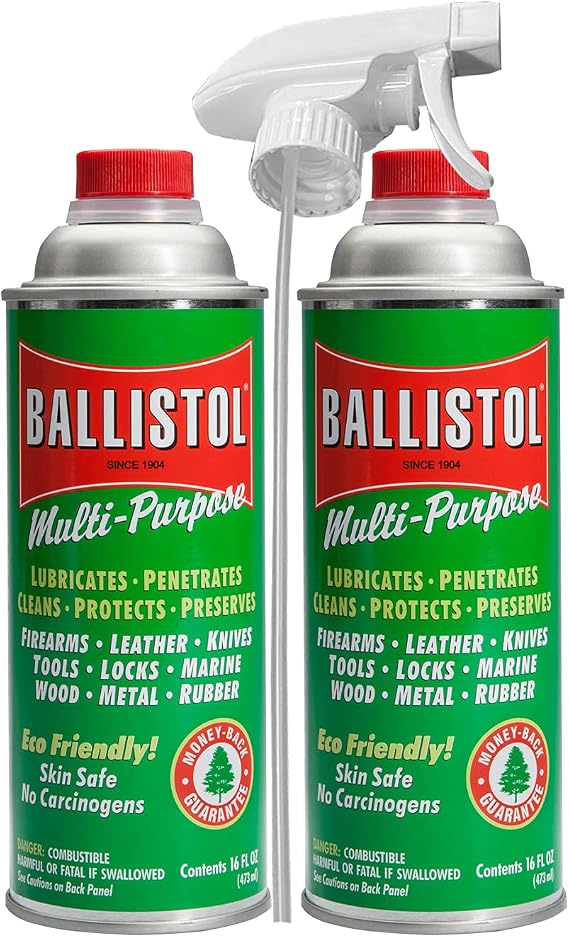 Ballistol Multi-Purpose Can Lubricant Cleaner Protectant 16 oz, 2 Pack with 1 Sprayer