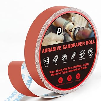 Emery Cloth Roll, 600 Grit Sandpaper Roll, 1" x 98 Feet Long Red Continuous Sand Paper Roll, Wet and Dry Emory Cloths for Metal, Polishing and Surface Treatment of Wood,Furniture