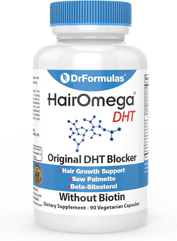 DrFormulas Original DHT Blocker Without Biotin | Hair Growth Supplement Pills for Women and Men, 45 Day Supply