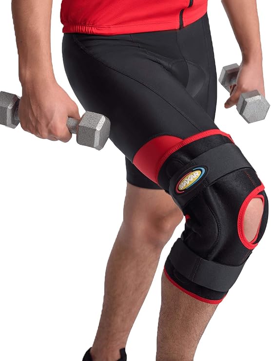 MAXAR Hinged Knee Brace for Women and Men - Ideal for Athletes, Fitness Enthusiasts, Post-Surgery Patients, Individuals with Knee Injuries (Medium)