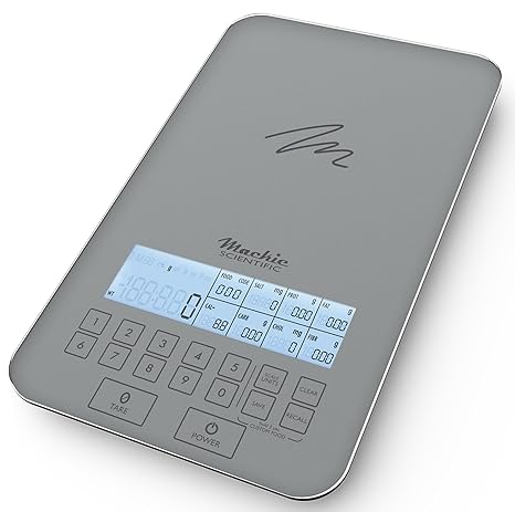 NutraTrackTM Food Scale with Nutrition Calculator, 999 Codes (Silver) Calorie Scale for Macro Tracking, Portion Control, Weight Loss Goals, Meal Prep Totals, 999 Custom Entries, 11lb Capacity