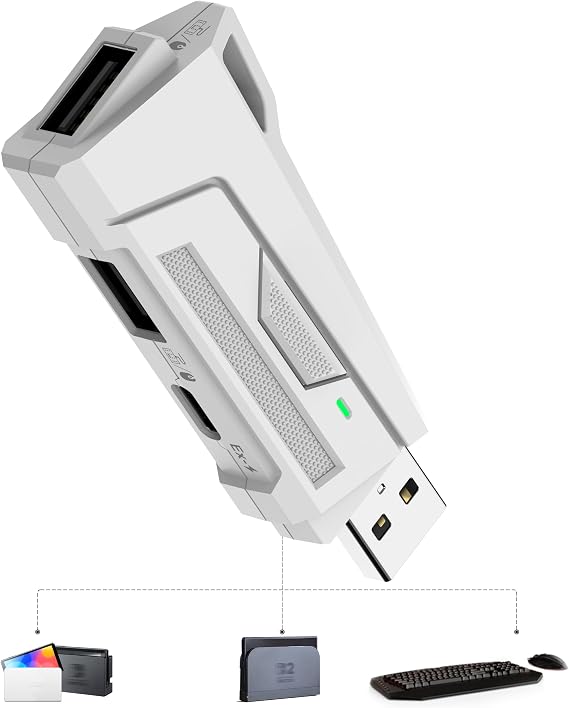 Joso Keyboard and Mouse Adapter for Nintendo Switch, Switch Keyboard Adapter Compatible with NS2/NS1/OLED for Playing Apex/Fortnite/FPS, Support Smart Assist/Custom Key Mapping/Sensitivity via App