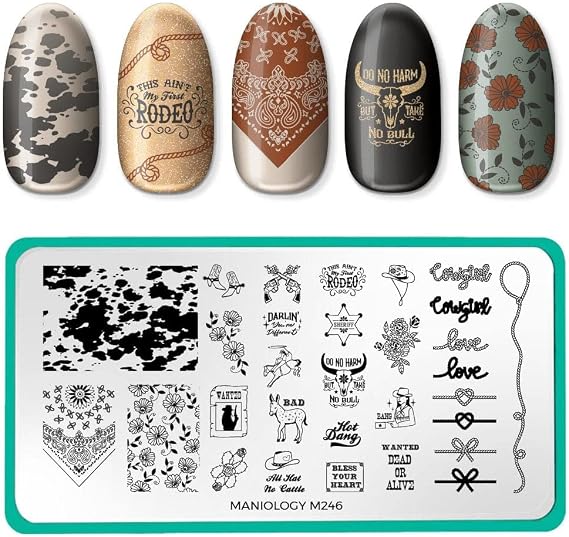Maniology Wild West Nail Stamping Plate | Western-Themed Nail Designs