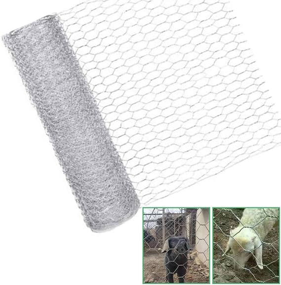 LFFH Galvanized Wire Mesh Fence, Hexagonal Mesh Guardrail for Farm Poultry Breeding Home Garden Wire Netting (Color : 1.2M)