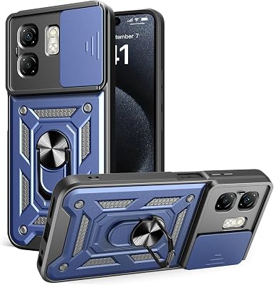 Compatible with Infinix Smart 9 Case Cover,with Slide Camera Lens Cover Compatible with Infinix Hot 50i X6531  Smart 9 X6532 Case Blue