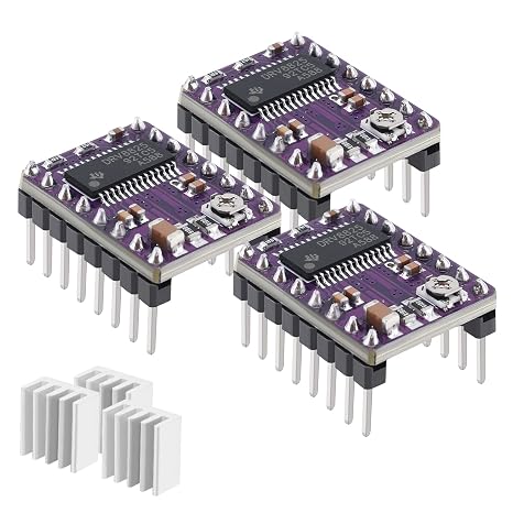 3Pcs DRV8825 Stepper Motor Driver Module with Heat Sink for 3D Printer Rrerap Ramps