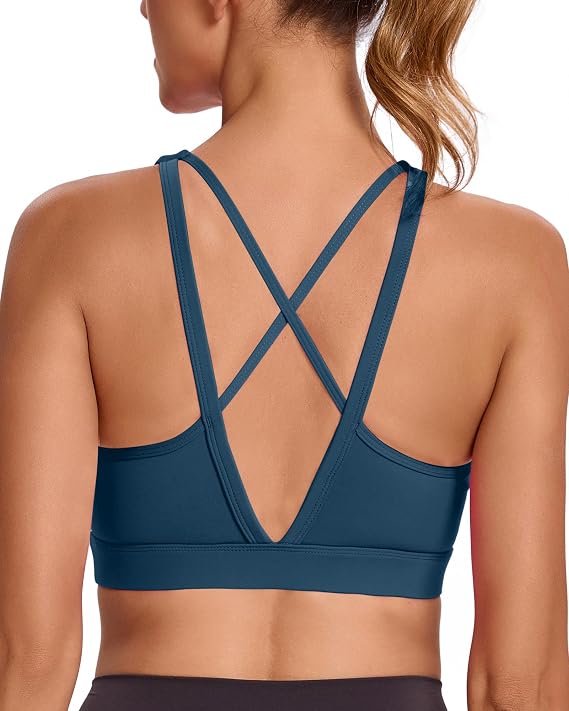 RUNNING GIRL High Impact Sports Bras for Women, High Support Running Sports Bra Moulded Cup Strappy Sports Bras