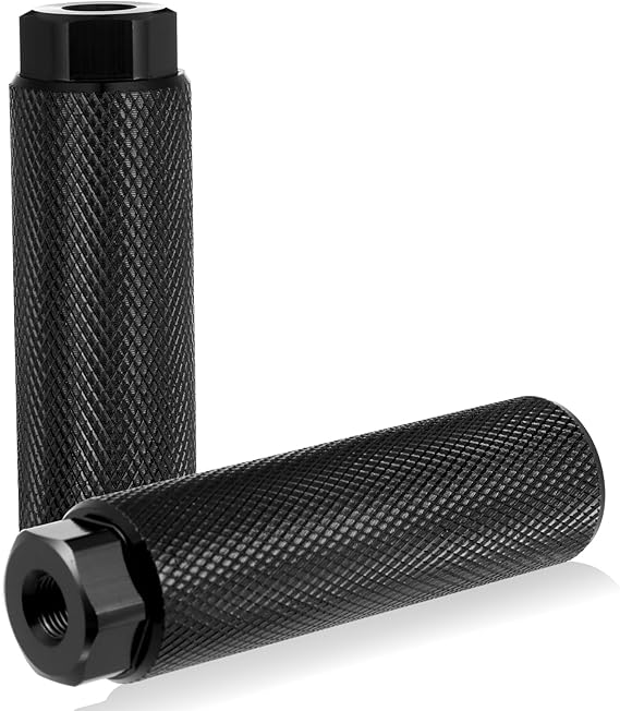 2 PCS Black Bike Foot Pegs, 3/8 inch Aluminum Alloy Anti-Skid Bicycle Pegs Stunt Peg Mountain Bike Cycling Rear Stunt Peg for 3/8 inch Axles