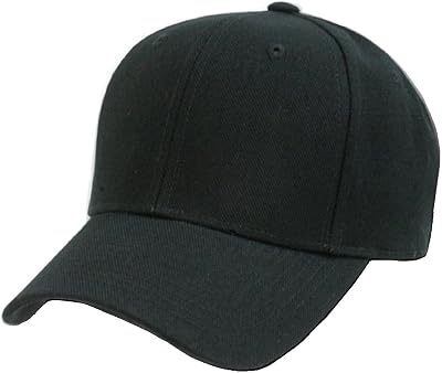 Plain Baseball Cap Blank Hat Solid Color Adjustable 13 Colors Black