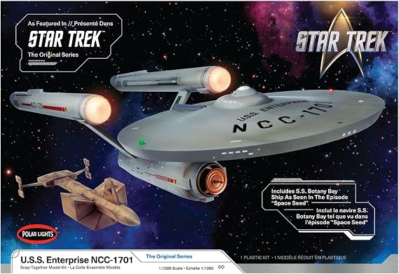 POL1000 Star Trek Ops U.S. Enterprise NCC-1701 & Botany Bay 1/1000 Scale Plastic Model Snap Kit