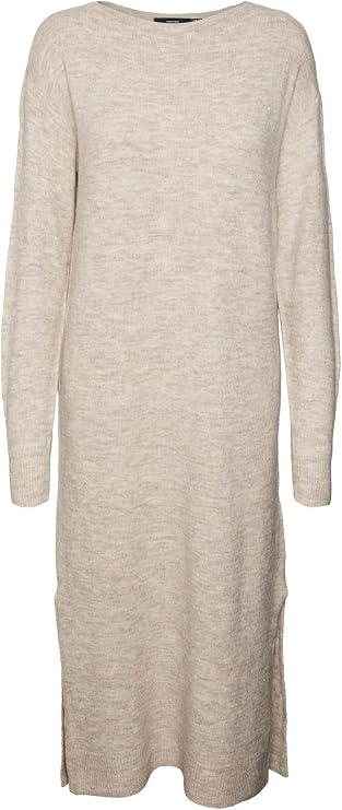 VERO MODA Vmlefile LS Boatneck Calf Dress Noos Women's Dress