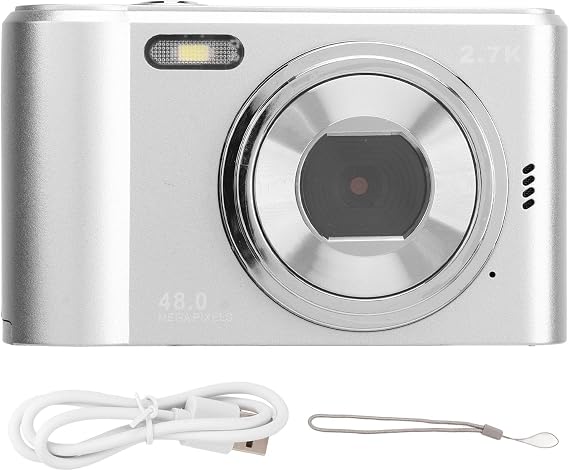 Diital Camera, Plastic 48MP Selfie i Shakin Camera, Compact Pocket Camera with 8X Diital Zoom for Beinners
