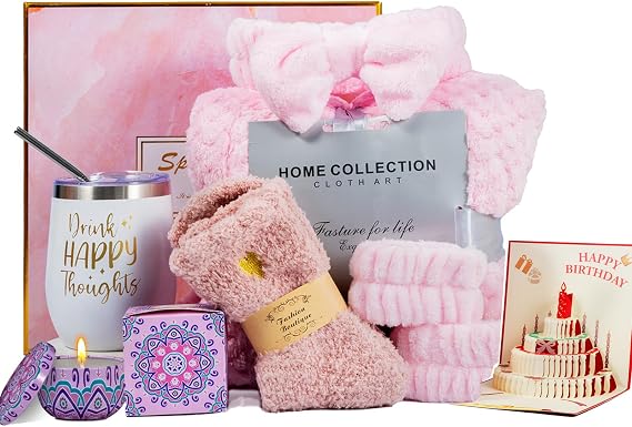 Happy Birthday Gifts for Women Friendship Self Care Gift for Women Birthday Christmas Gift Baskets for Womens Spa Gifts for Mom Wife Sister Grandma, Thank You, Get Well, Self Care Package