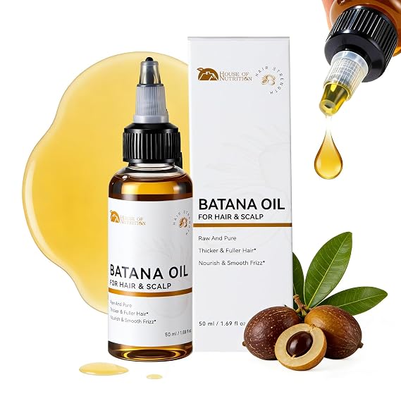 Batana Oil, Batana Oil for Hair Growth, Natural Batana Hair Oil for Hair & Scalp, Eliminates Split Ends, Enhances Radiance & Nourishment for All Hair Types, 1.69 fl oz
